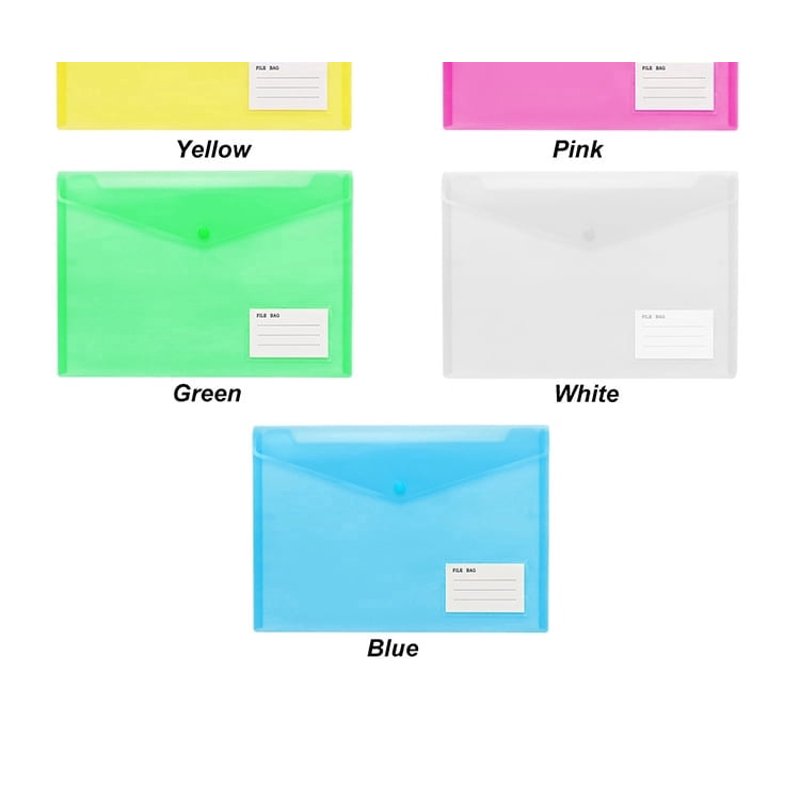Plastic Expanding File Folders Set - Transparent Office Document Holders, 6 Bright Colors, Large Capacity for A4 Letter