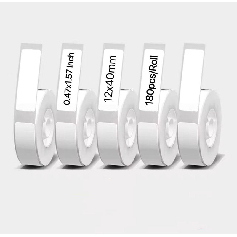 Thermal Label Tape Rolls for D30/Q30/D35 Printers - Waterproof & Residue-Free - 5 Rolls