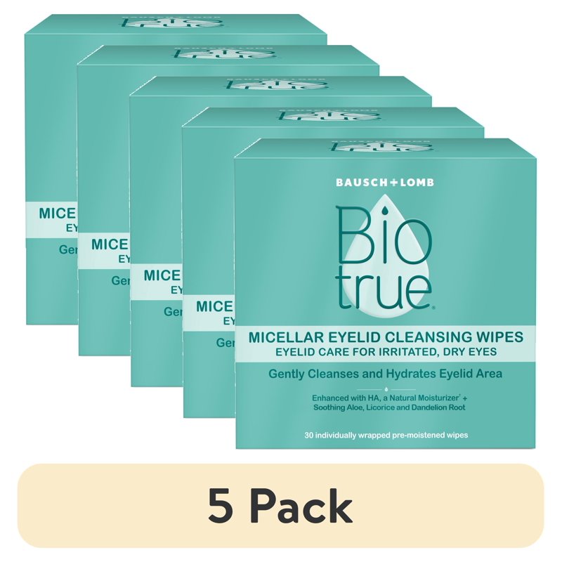 Micellar Eyelid Cleansing Wipes Fragrance-Free Hydrating Face Wipes 3 Pack