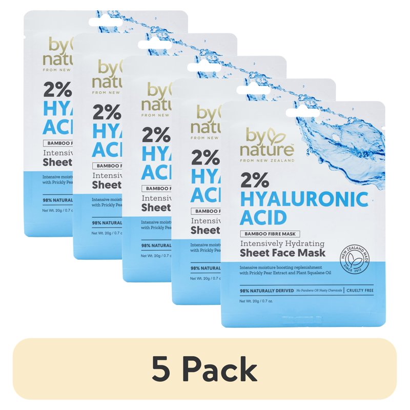 Hydrating Hyaluronic Acid Face Mask Sheets for Deep Moisture - 5 Pack