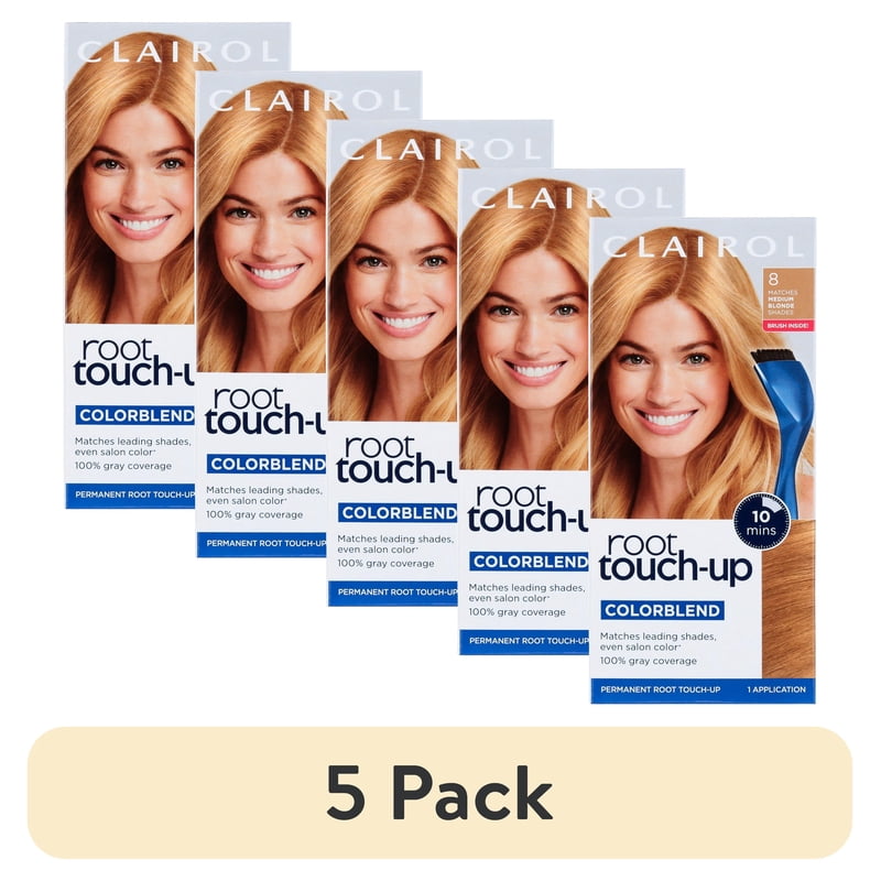 (5 Pack) Permanent Hair Dye Kit for Root Touch-Up, Gray Coverage, Multiple Shades