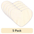 Wooden Heart Shape Craft Embellishment - 5 Pack for DIY Decor & Projects