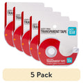 Bulk Transparent Office Tape 5 Pack, 0.75 Inch x 1300 Inch Clear Adhesive Tape