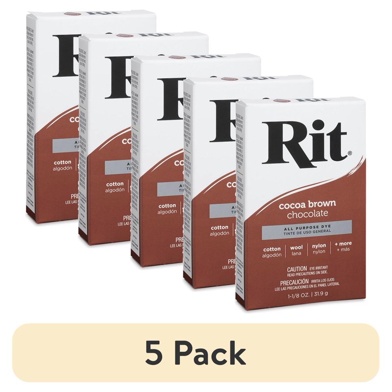 (5 Pack) Rit All Purpose Powder Dye Cocoa Brown - Fabric Dye