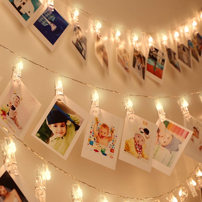 2-Pack 50 LED Photo Clip String Lights - 33Ft Warm White USB Decor