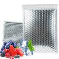 50 Pack Insulated Silver Metallic Bubble Mailers - Self Seal Padded Envelopes
