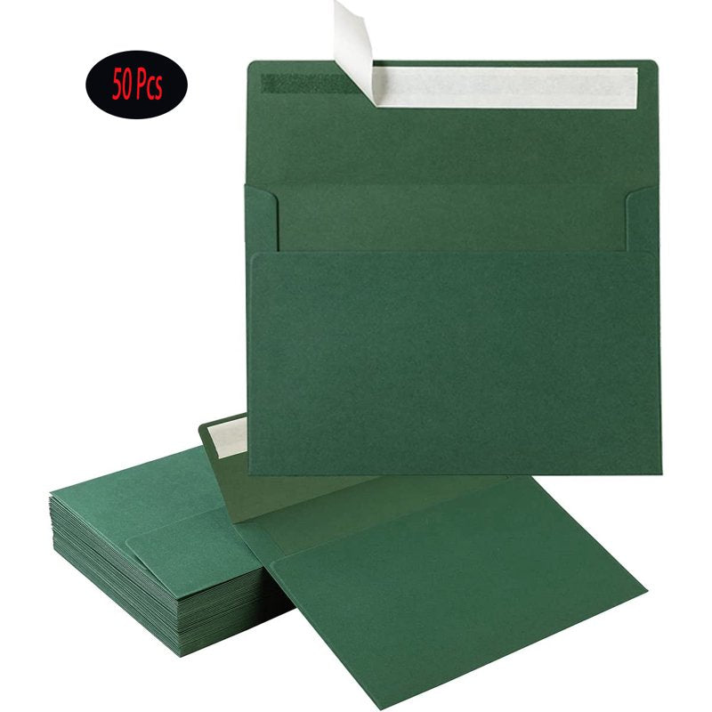 50 Pack A7 Self Seal Envelopes for Wedding Party Greeting Cards Photos