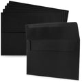 Black 5x7 Envelopes 50-Pack - Matte Water-Activated Seal for Invitations & Cards