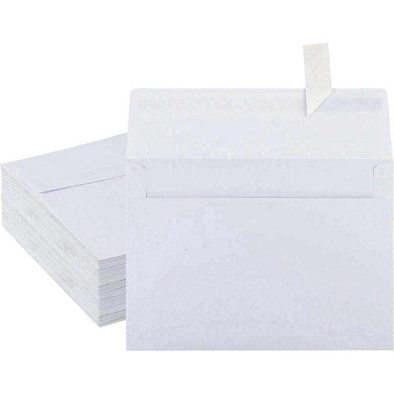 5x7 White Envelopes 50 Pack - Self Seal Invitation & Greeting Card Envelopes