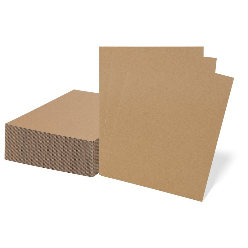 50 Pack Corrugated Cardboard Sheets 8x10 Flat Shipping Mailer Inserts