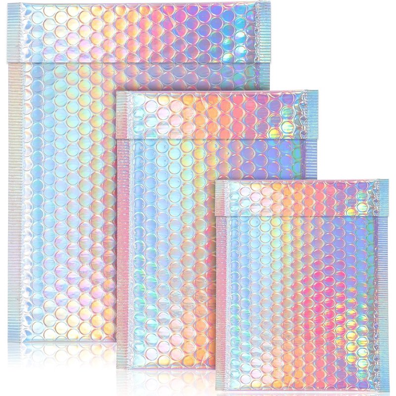 50 Pcs Metallic Bubble Mailers Waterproof Self Sealing Shipping Envelopes