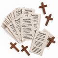 Christian Prayer Quilt Squares with Faux Wood Cross - 50 Sets for Sewing & Spiritual Gifts