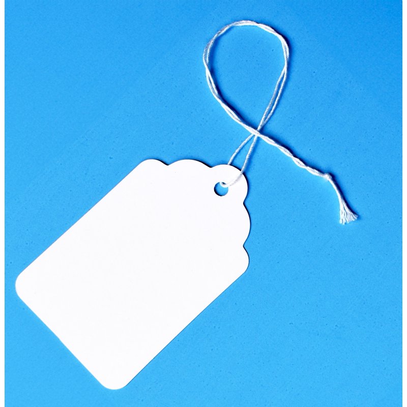Bulk Pack of 500 White Merchandise Tags with String - 2 3/4 x 1 11/16 Inches