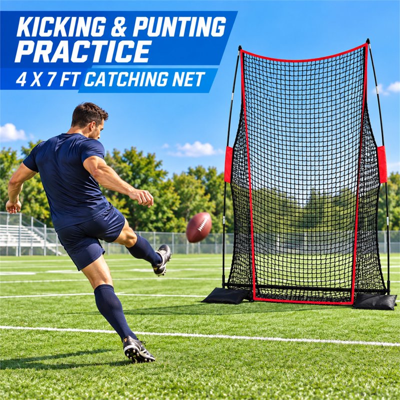 Football Kicking Net 4x7 ft Practice Training Equipment with Stable Frame