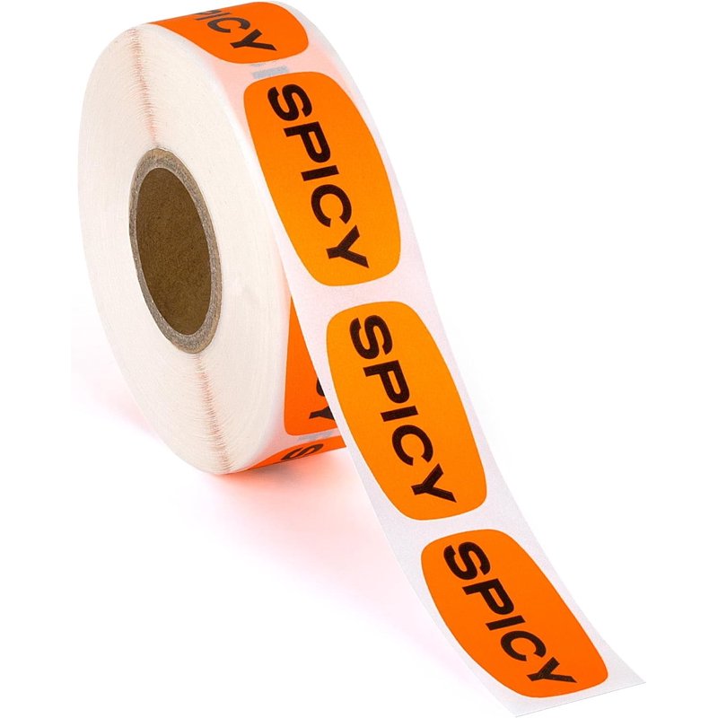 500 Pack Spicy Food Labels for Grocery Store & Food Packaging