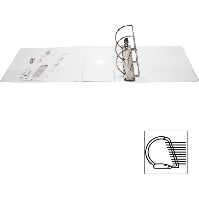 5-Inch Capacity White D-Ring Binder with Pockets for Office Documents
