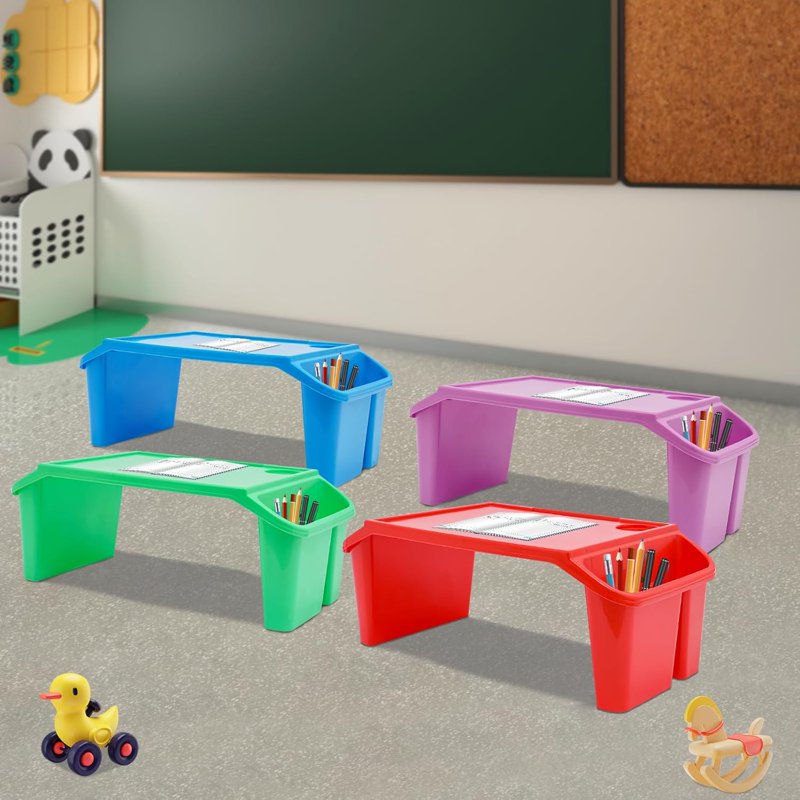 Kids Lap Desk Tray Set with Storage, Portable Activity Table for Writing Eating and Playing
