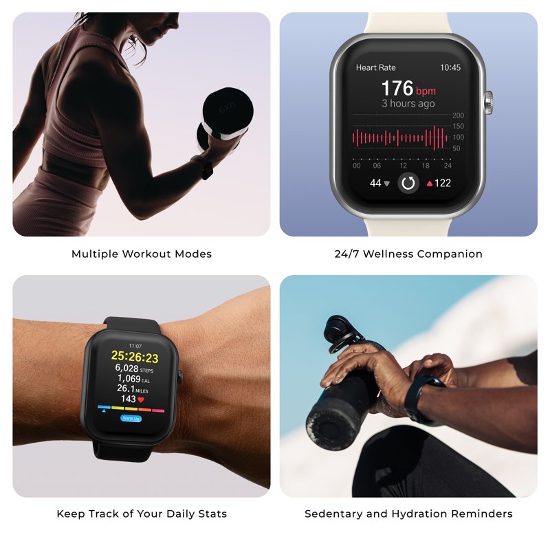 Smartwatch with AMOLED Display, Bluetooth Calling & Fitness Modes