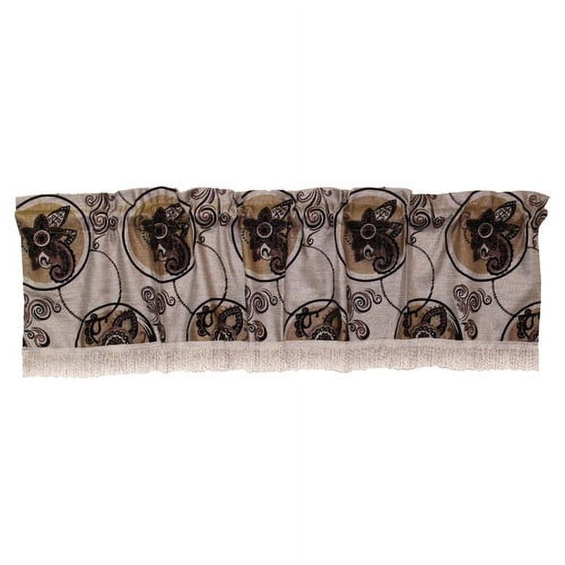 Luxurious Vintage 60-Inch Window Valance with Fringe and Tivoli Fabric