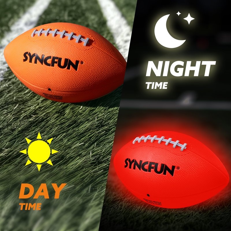 Glow-in-The-Dark LED Football - Outdoor Night Play for Kids and Teens