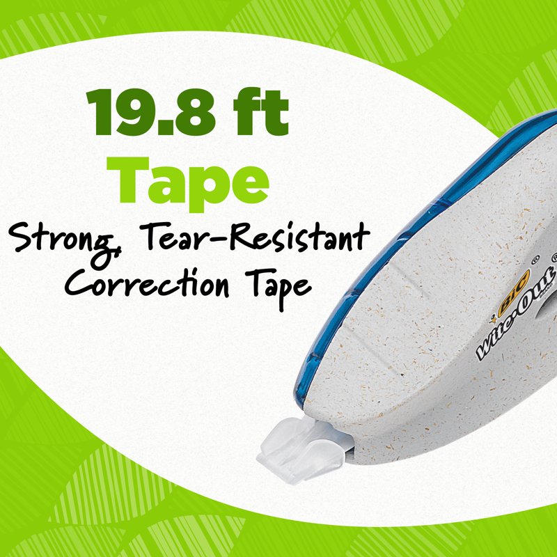 Correction Tape Dispensers 10-Pack - Instant Dry, Recycled Plastic