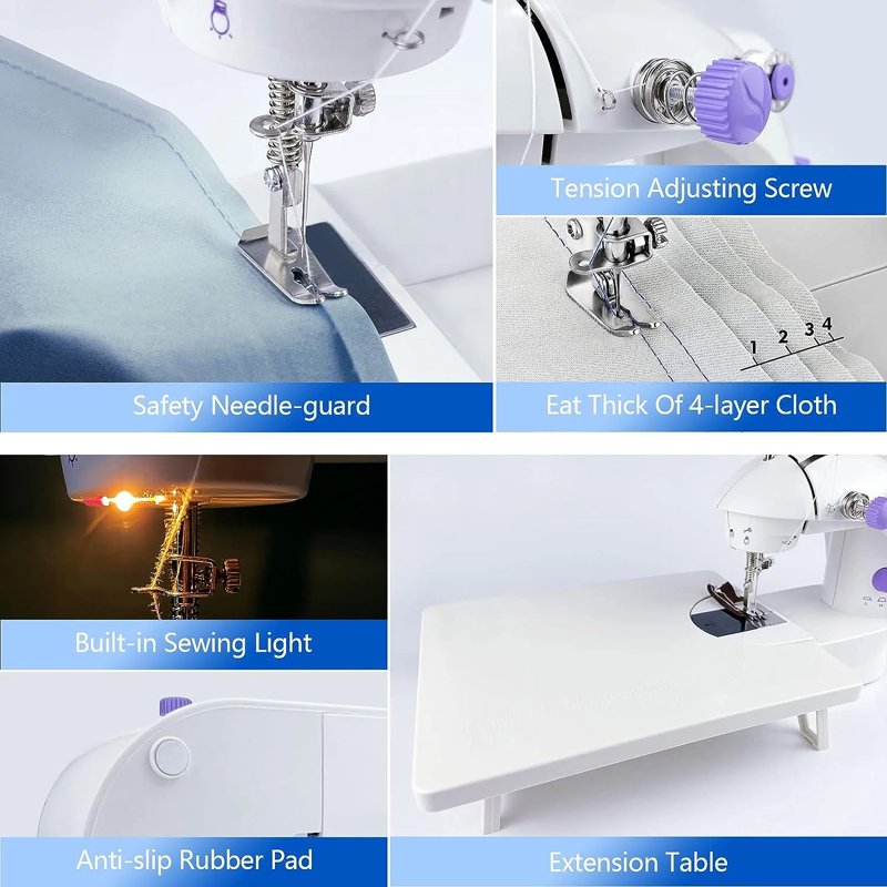 Portable Mini Sewing Machine with Double Speed Switch & Accessories