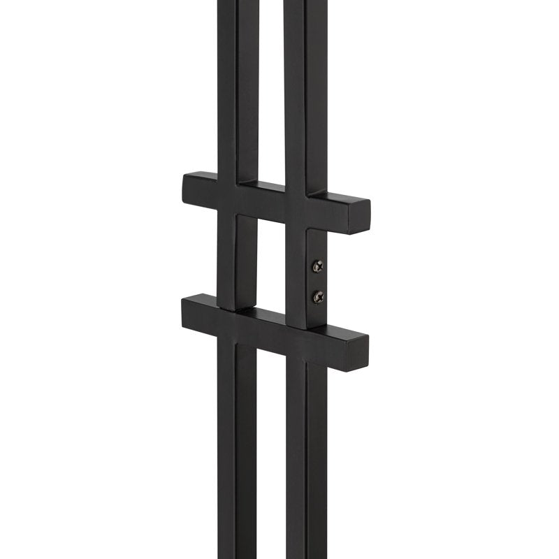 Modern Industrial Floor Lamp 65in Matte Black & Gold Frosted Glass Shade