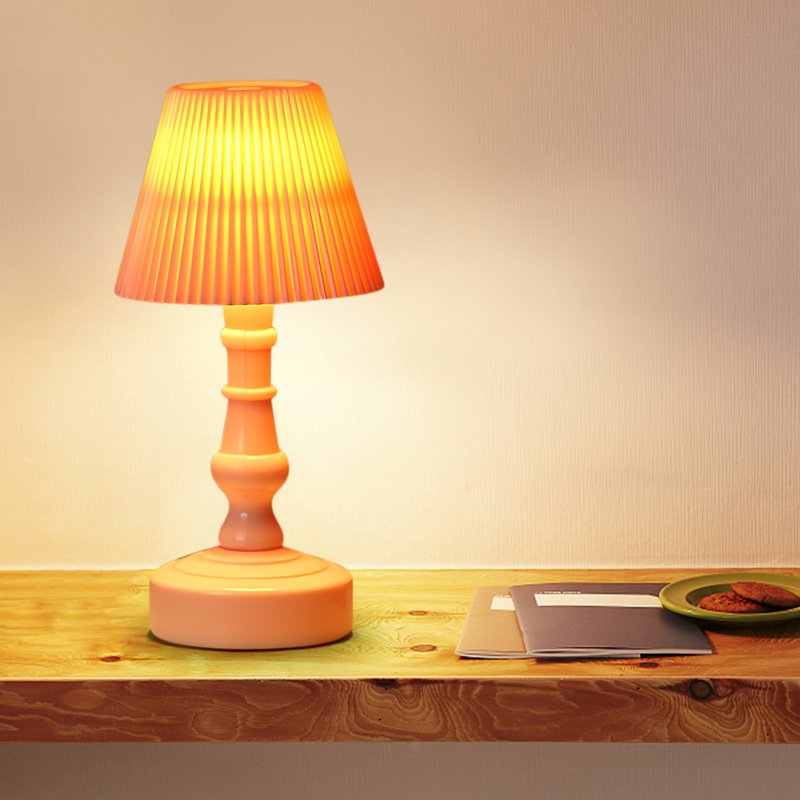 Mini Cordless Bedside Lamp - 5.5 Inch Retro Night Light for Bedroom & Living Room - Portable Battery-Powered Decor Gift
