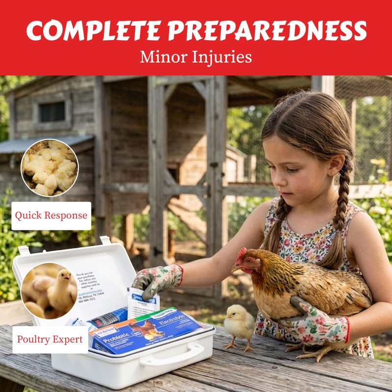 Poultry First Aid Kit for Backyard Chickens with Medical Supplies - Waterproof Case