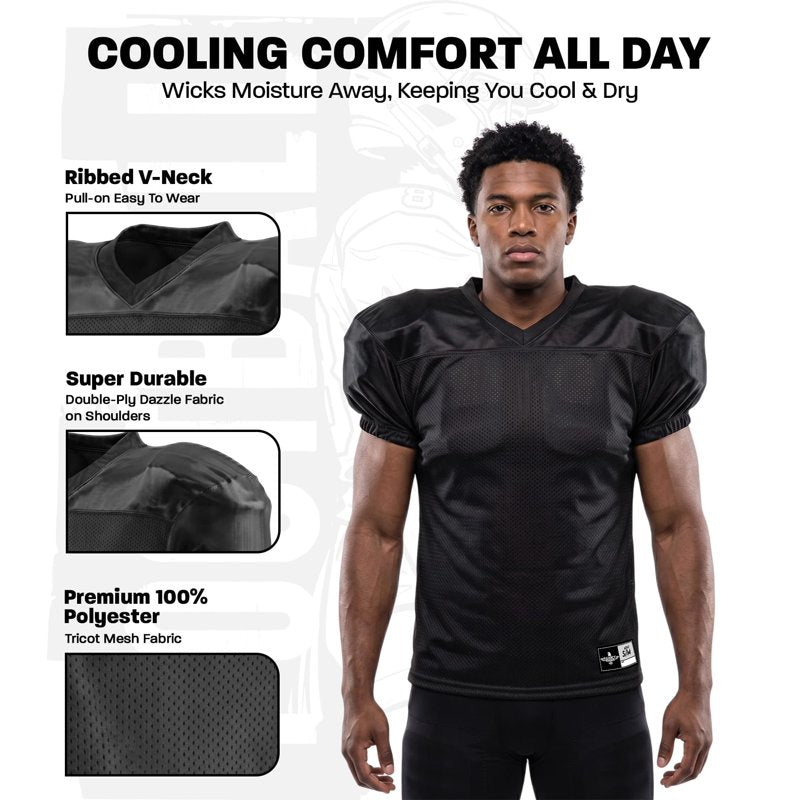 Men's Football Practice Jersey Lightweight Breathable Mesh Sports Uniform
