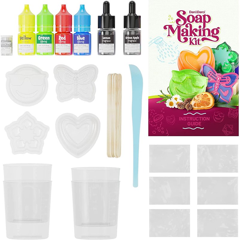 Kids Soap Making Kit - STEM Craft Activity for Ages 6-12, Includes 8 Soaps & Molds