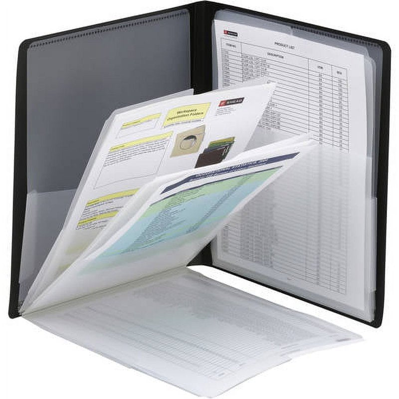 Multi Pocket Organizer with 8 Pockets - Letter Size, Black Office Storage