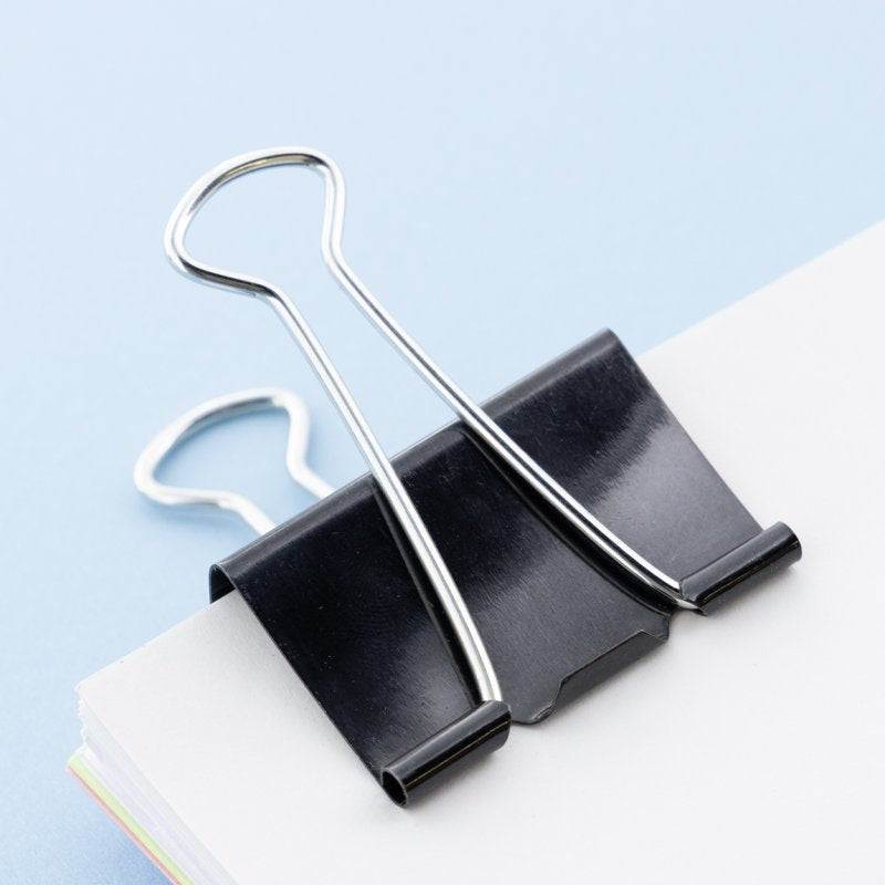 Assorted Size Black Binder Clips - Multi-Size Paper Clips for Office and School, 12 Pack