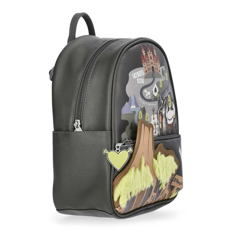 Kids Shrek Faux Leather Mini Backpack with Adjustable Straps - Green