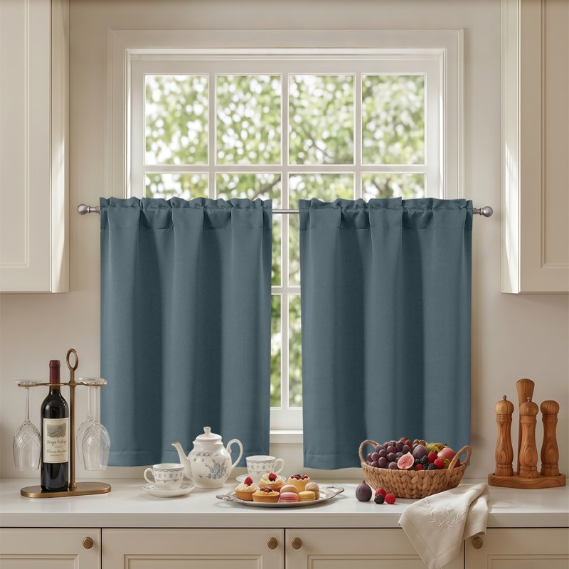 Blackout Curtain Panels 30x36 Inches for Small Windows - 2 Pack