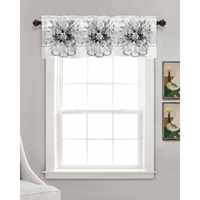 Eucalyptus Linen Window Valance for Bedroom Bathroom Kitchen Living 54x18