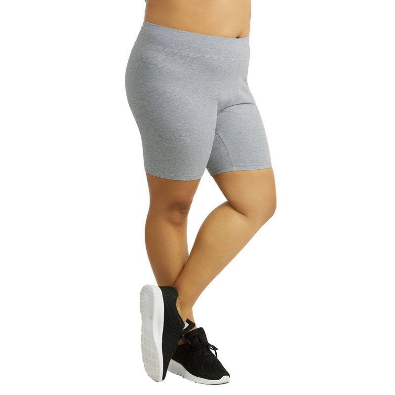 Women’s Cotton Biker Shorts with Wide Waistband - Multiple Lengths & Colors