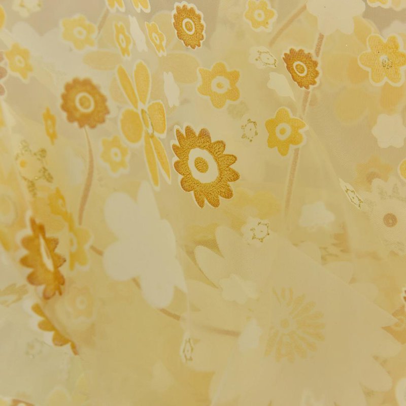 Bohemian Floral Sheer Curtains for Living Room & Bedroom - Farmhouse Window Drapes
