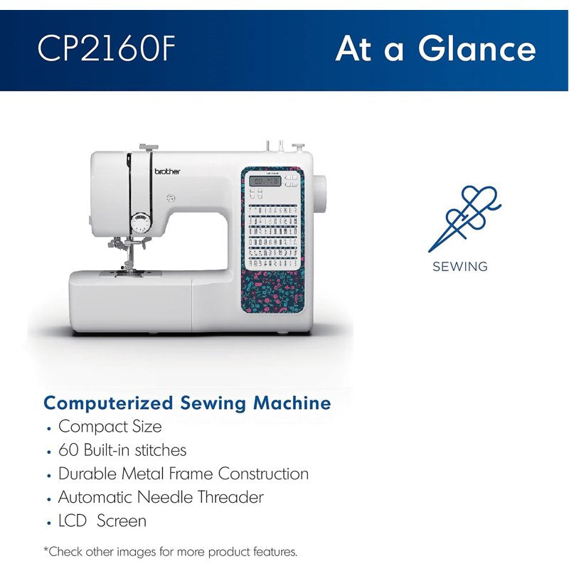 Computerized Sewing Machine with 60 Stitches, LCD Display & 7 Feet - Durable Metal Frame