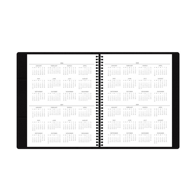 Blue Sky Perpetual Monthly Weekly Planner 8.5x11 Faux Leather Black