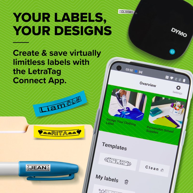 Bluetooth Label Maker with White Paper Tape - Portable, Wireless Printing