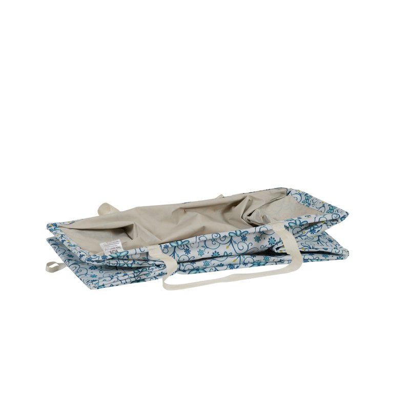 Water-Resistant Canvas Utility Tote with Handles - Floral Pattern, Large Storage Bag