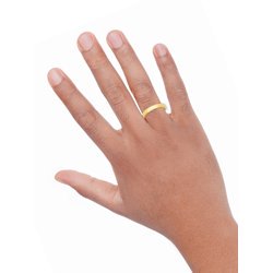 Gold Plated Sterling Silver Wedding Band for Men and Women - 4MM