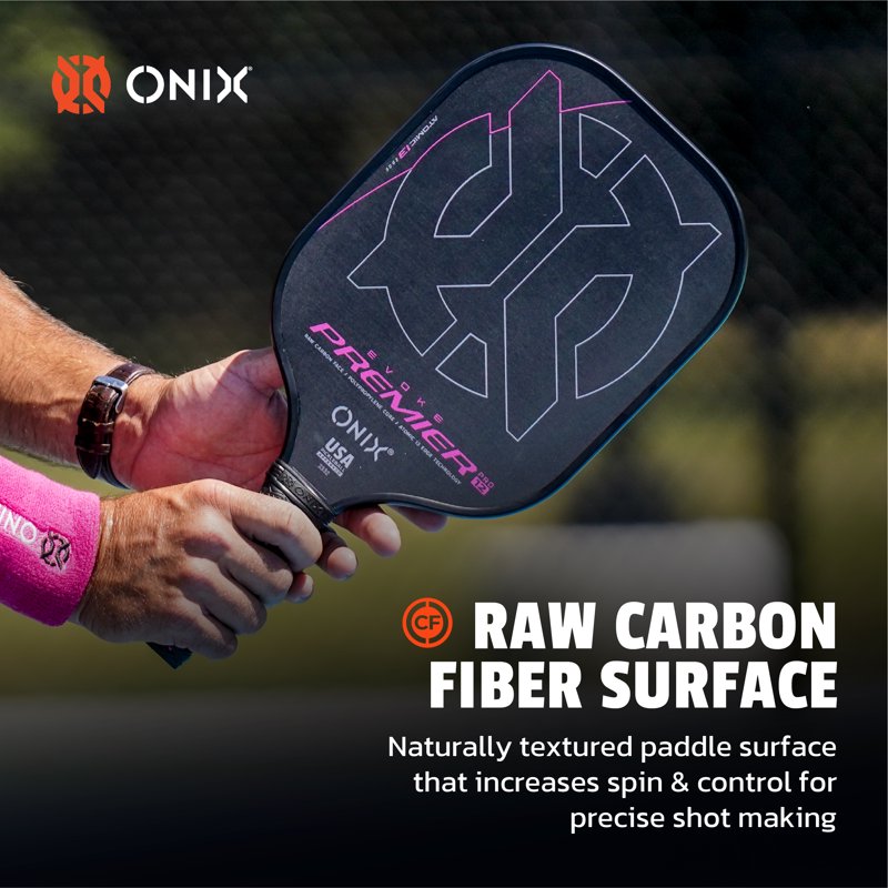 Onix Pickleball Paddle Evoke Premier Raw Carbon Fiber 7.75 oz