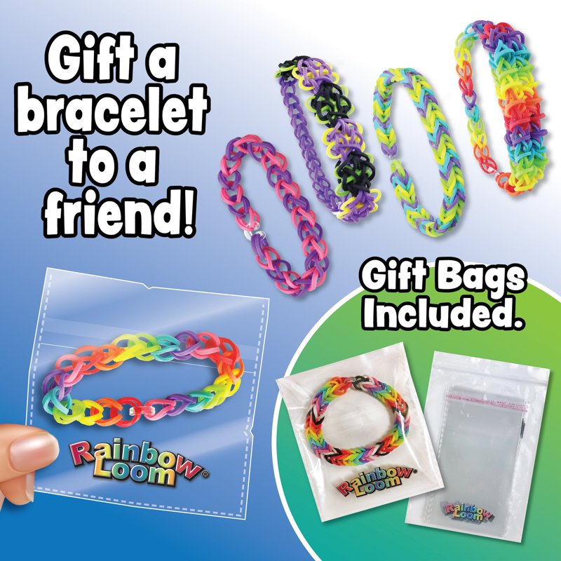 Rainbow Loom Rubber Band Bracelet Craft Kit with 1,800 Bands & Storage