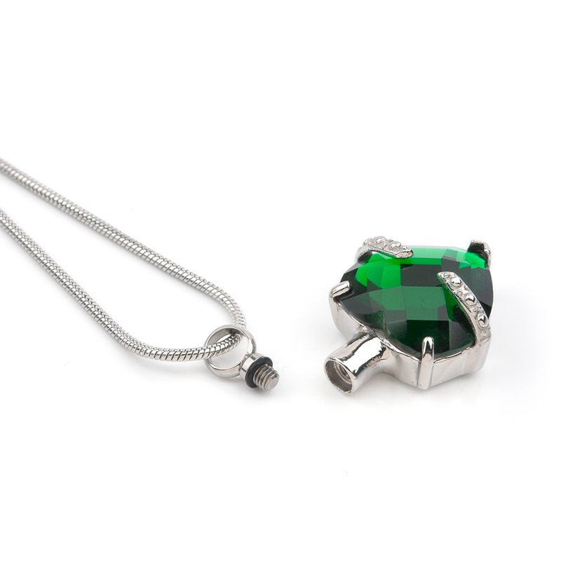 Heart Cremation Urn Necklace for Human Ashes - Memorial Keepsake Jewelry with Birthstone Option