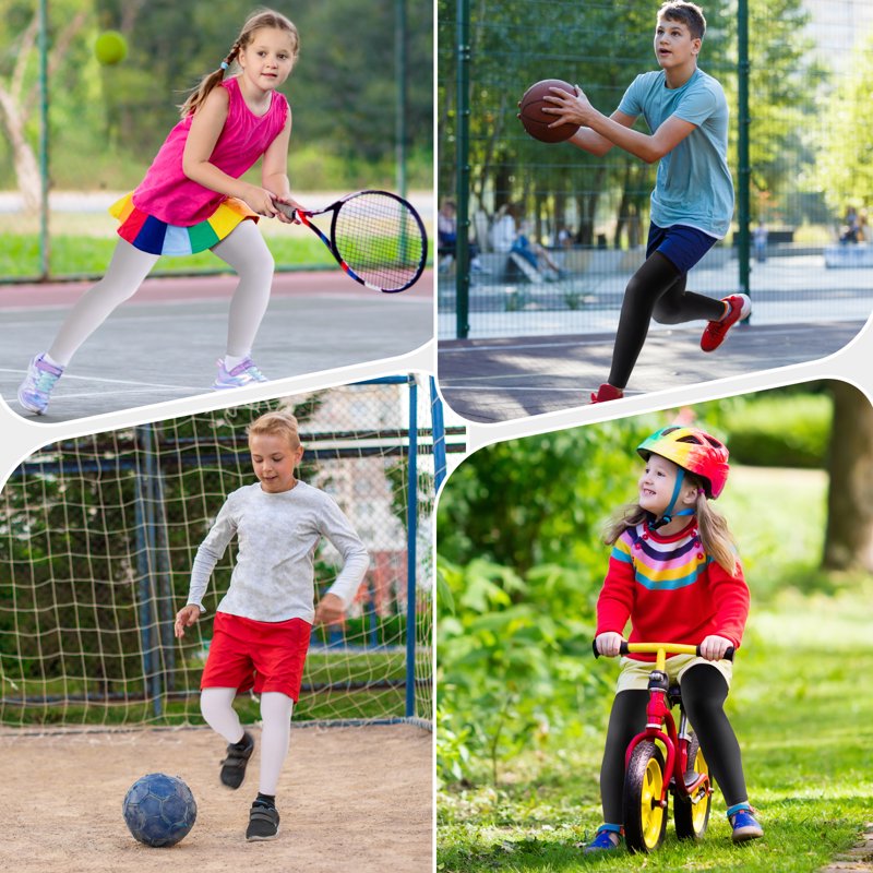 Kids Compression Leg Sleeves 2 Pairs Youth Sports Protective Gear