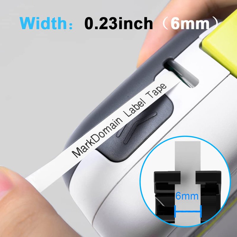 6mm Laminated Label Tape Replacement for Brother PTouch TZe-211 - White/Black, 8M