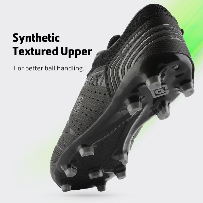 Dream Pairs Men Soccer Cleats - Black/Dark Grey, Outdoor Football Shoes