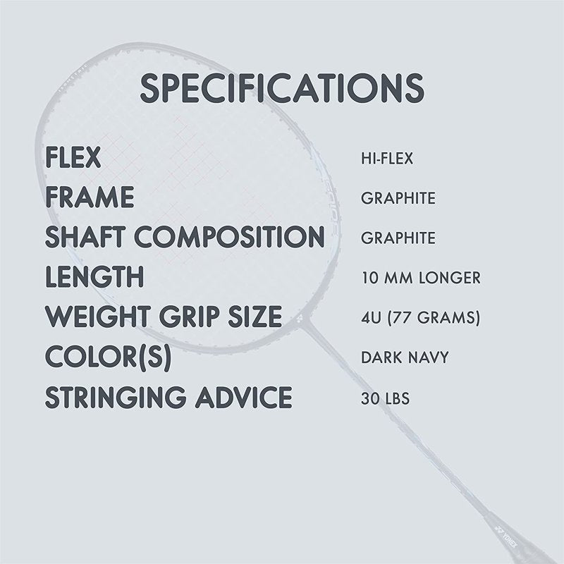 Lightweight Graphite Badminton Racket with Isometric Head and Flexible Shaft